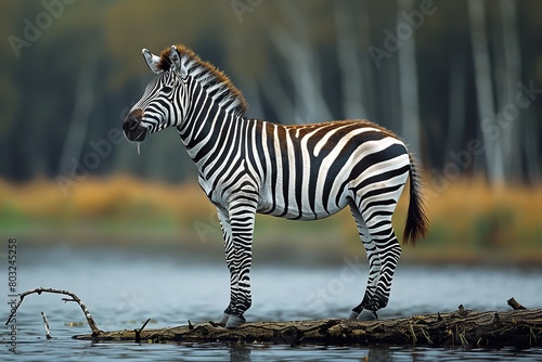 close-up portrait of a majestic and proud zebra2 3 profile  award-winning National Geographic style photo 