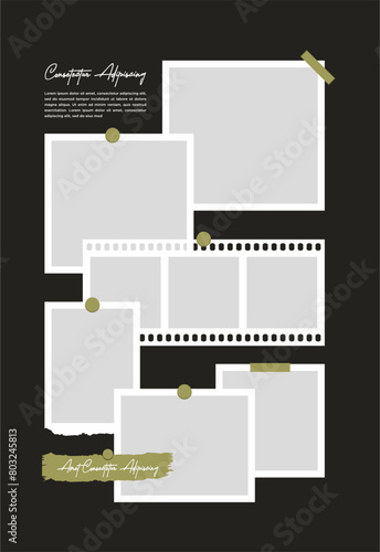 Pictures or photos frame collage abstract photo frames and digital photo wall template