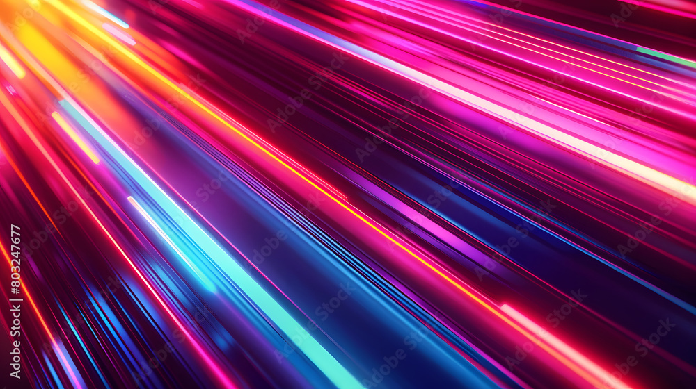 Abstract background with colorful glowing lines and stripes AI generate image. Abstract background with colorful glowing lines and stripes AI generate image.