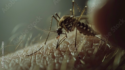 Wallpaper Mural Close-up of mosquito on human skin in natural light Torontodigital.ca