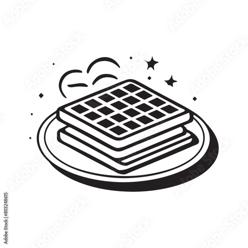 Classic Waffle Silhouette for Your Creative Needs, Waffle Illustration,Waffle Silhouette Graphic Element