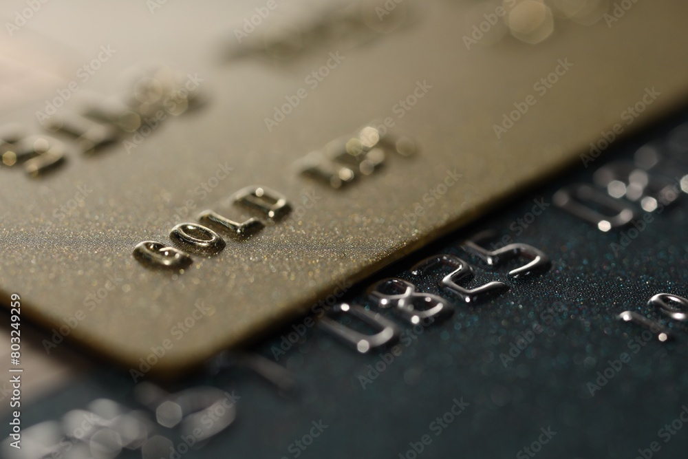 Two credit cards as background, macro view Two credit cards as background, macro view
