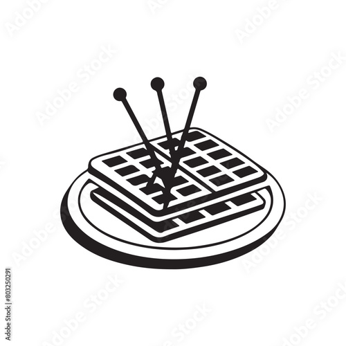 Classic Waffle Silhouette for Your Creative Needs, Waffle Illustration,Waffle Silhouette Graphic Element