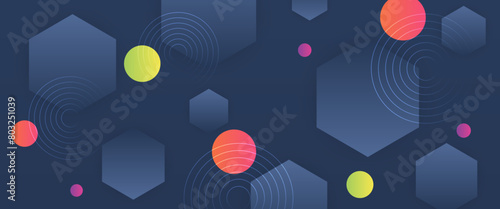 Colorful vector abstract simple gradient banner with geometric shapes. For business banner, formal backdrop, prestigious voucher, luxe invite, wallpaper and background