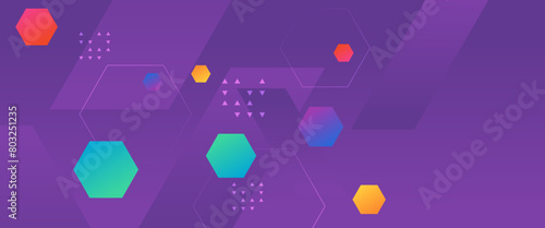 Colorful vector abstract simple gradient banner with geometric shapes. For business banner, formal backdrop, prestigious voucher, luxe invite, wallpaper and background