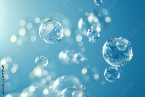 Wallpaper Mural Majestic Airborne Bubbles Soaring Through the Serene Azure Expanse. Torontodigital.ca