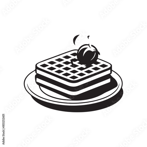 Classic Waffle Silhouette for Your Creative Needs, Waffle Illustration,Waffle Silhouette Graphic Element