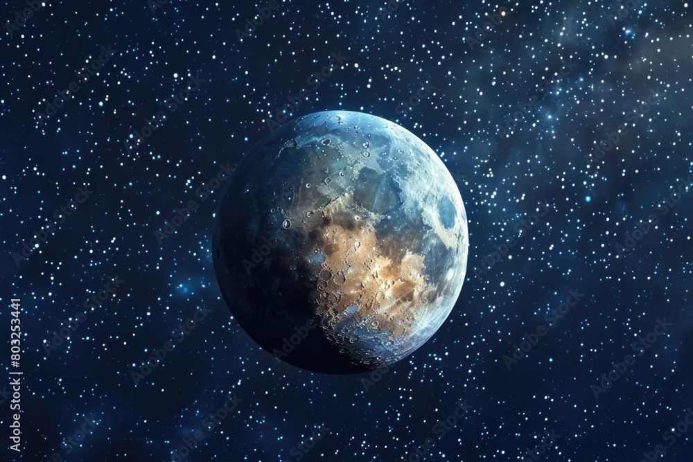 Naklejka premium A stunning image of a planet in the sky, perfect for science and astronomy projects