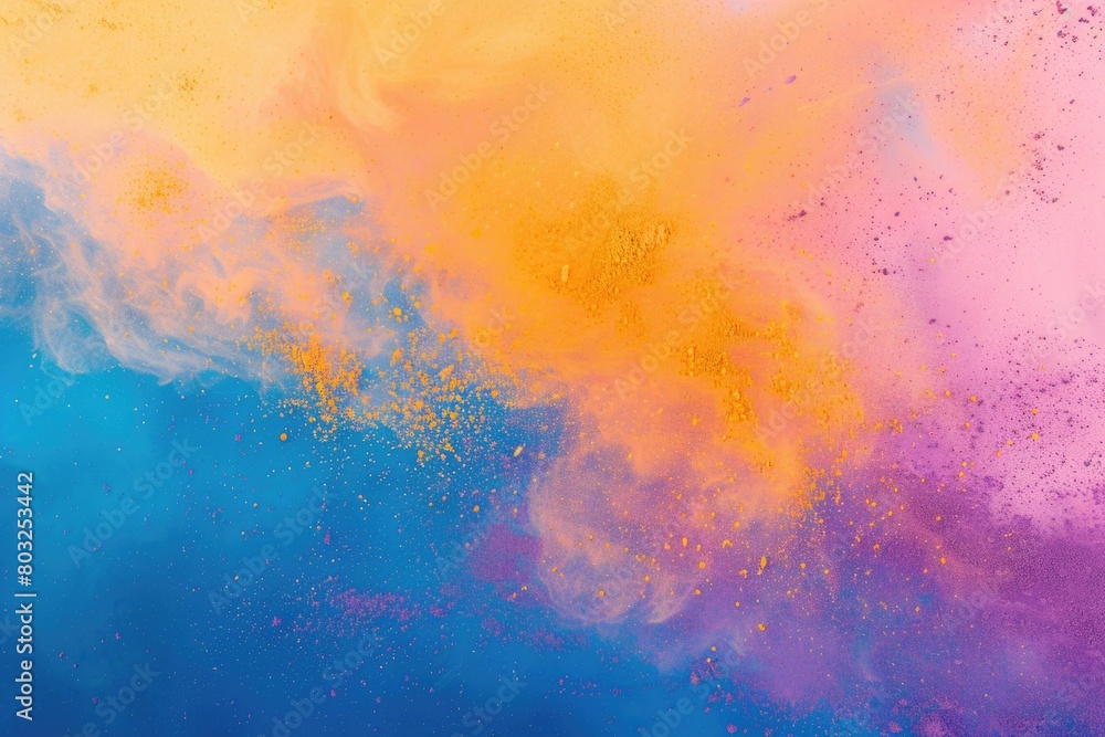 Close up of a vibrant and colorful cloud of paint. Perfect for artistic projects
