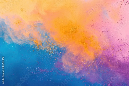 Close up of a vibrant and colorful cloud of paint. Perfect for artistic projects