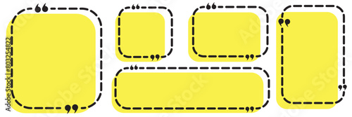 Quote text in speech bubble. Quote bubble testimonial banners. Quote box frames. Blank template quote text info design boxes quotation bubble blog quotes symbols. 11:11