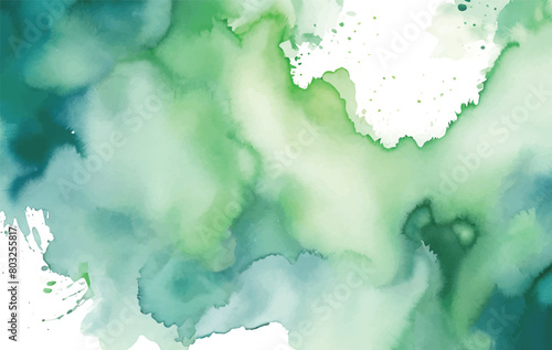 watercolor green background vector template