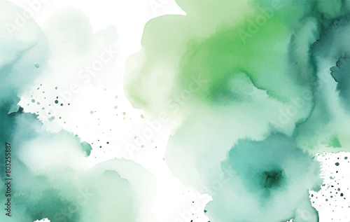 watercolor green background vector template