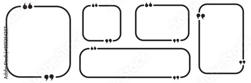 Quote box frame, big set. Quote box icon. Texting quote boxes. Blank template quote text info design boxes quotation bubble blog quotes symbols. Creative vector retro marks collection.