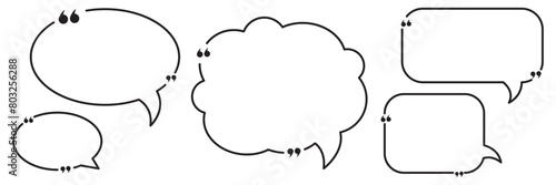 Quote box frame, big set. Quote box icon. Texting quote boxes. Blank template quote text info design boxes quotation bubble blog quotes symbols. Creative vector retro marks collection.