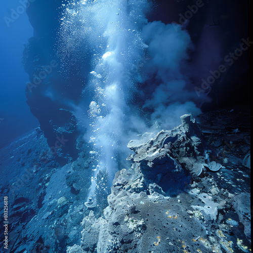 A deep-sea hydrothermal vent spewing hot water and minerals into the ocean.