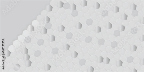 Abstract white background with hexagons. Abstract hexagon polygonal pattern background vector. seamless bright white Pattern with hexagons illustration of a honeycomb. Futuristic surface .