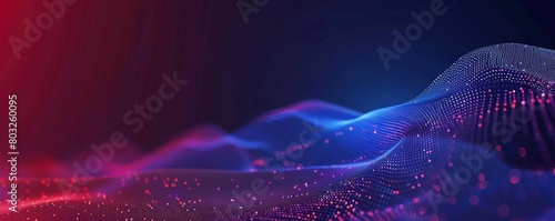 Abstract digital background with flowing dots and waves, creating an elegant wave design for technology or science themes Generative AI