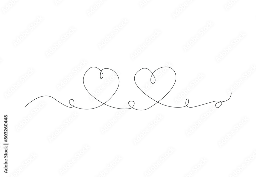 Continuous line drawing of Heart. Hand drawn doodle vector illustration in a continuous line. Love heart Line art decorative design Continuous line drawing of Heart. Hand drawn doodle vector illustration in a continuous line. Love heart Line art decorative design