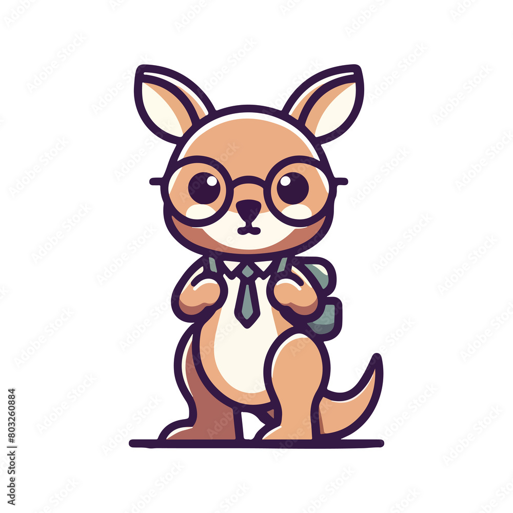 Obraz premium cute icon character kangaroo student
