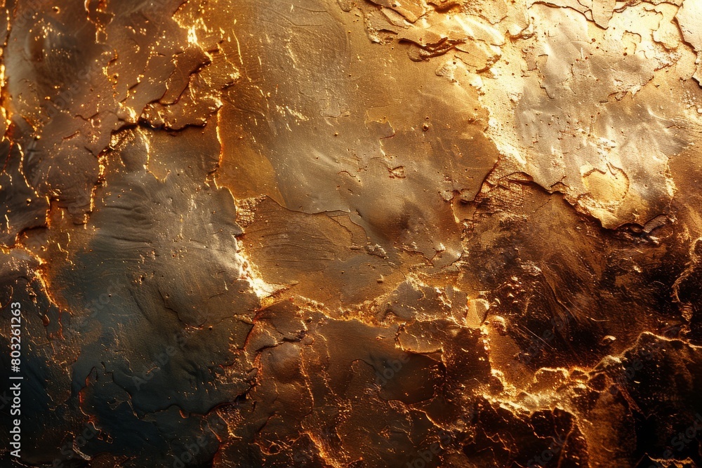 A close-up view of a textured golden surface, with subtle light accents emphasizing its topography A close-up view of a textured golden surface, with subtle light accents emphasizing its topography
