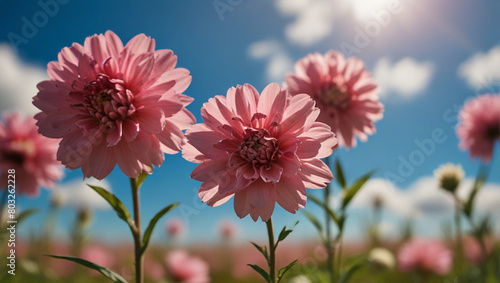 pink flowers against sky