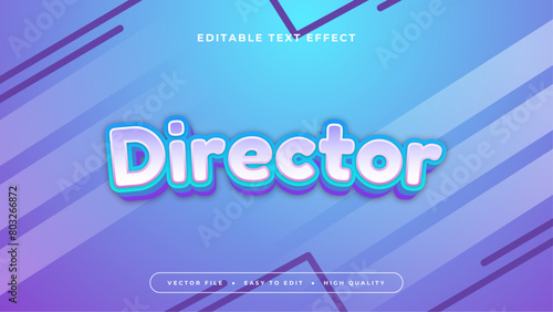 Blue white and purple violet director 3d editable text effect - font style