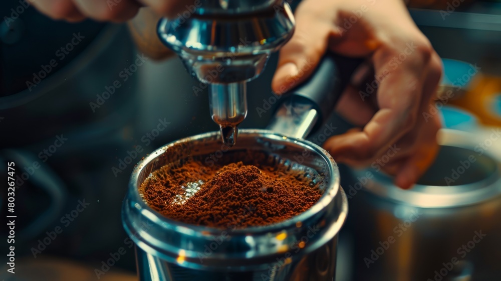 Preparing Fresh Espresso Coffee