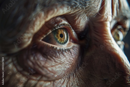 Detailed close up of an older person s eye  suitable for medical or beauty concepts