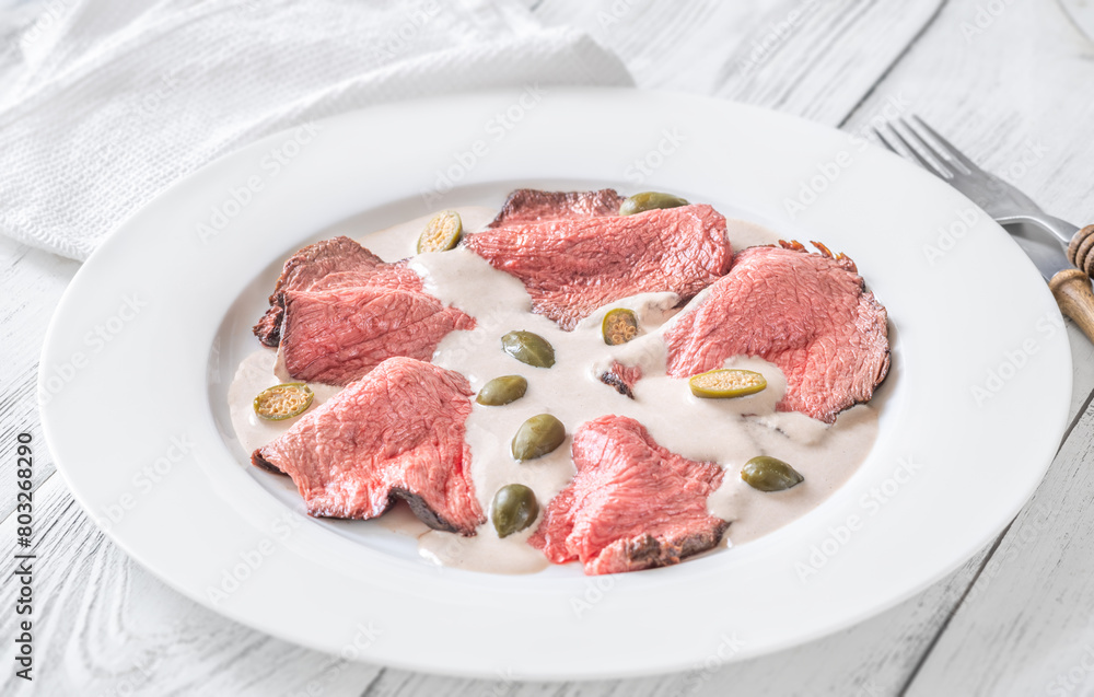 Portion of Vitello tonnato Portion of Vitello tonnato