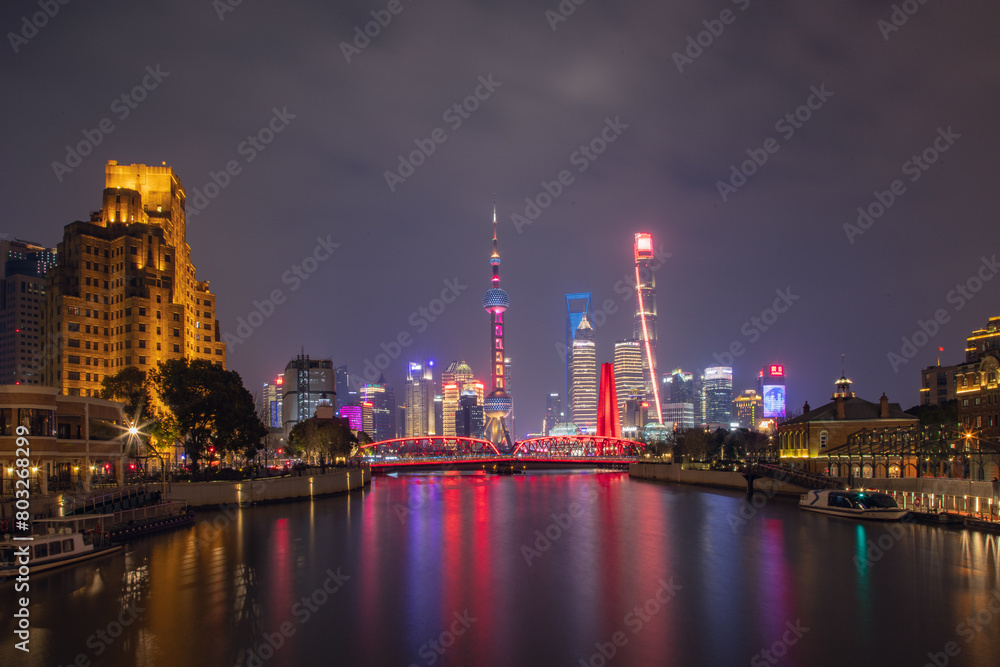 Poly Grand Theater in Jiading District, Shanghai-night view of modern urban architecture Poly Grand Theater in Jiading District, Shanghai-night view of modern urban architecture