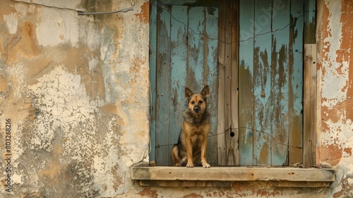 Dog guards a house in the village © MUCHIB
