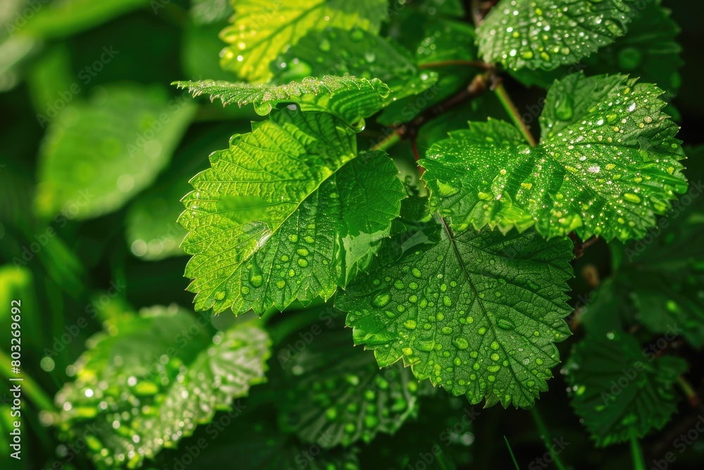 Close up of a plant with water droplets. Perfect for nature and beauty concepts Close up of a plant with water droplets. Perfect for nature and beauty concepts