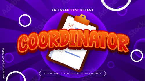 Red white and purple violet coordinator 3d editable text effect - font style