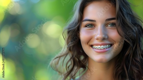 Woman smiles happily after dental cleaning and braces consultation. Concept Dental Health, Braces Consultation, Smiling Woman, Happy Patient, Dental Cleaning © Ян Заболотний