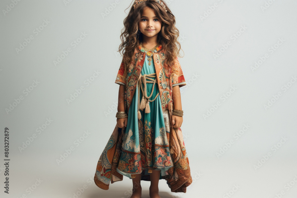 Cute little girl wearing long dress Cute little girl wearing long dress