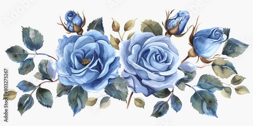 Fototapeta Naklejka Na Ścianę i Meble -  Painting of blue roses suitable for various design projects