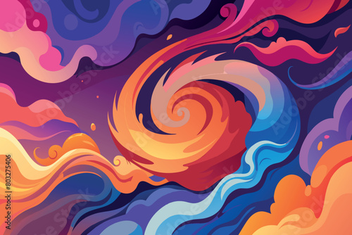 Colorful swirl patterns create a mesmerizing abstract artwork