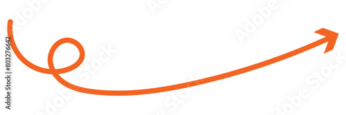 Curved orange arrow spiral sign symbol icon element shape isolated png