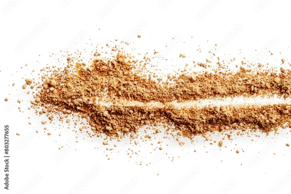 Close up of a pile of dirt on a white surface, suitable for various projects Close up of a pile of dirt on a white surface, suitable for various projects