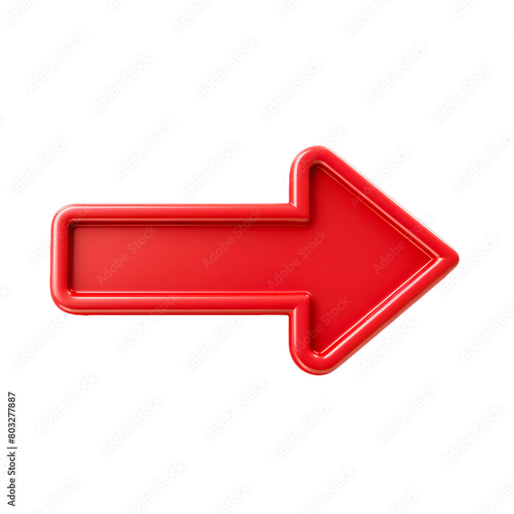 3d render red arrow icon isolated on transparent background 3d render red arrow icon isolated on transparent background
