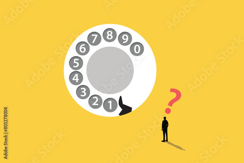 Uncertainty, the businessman guesses the number of telephone
