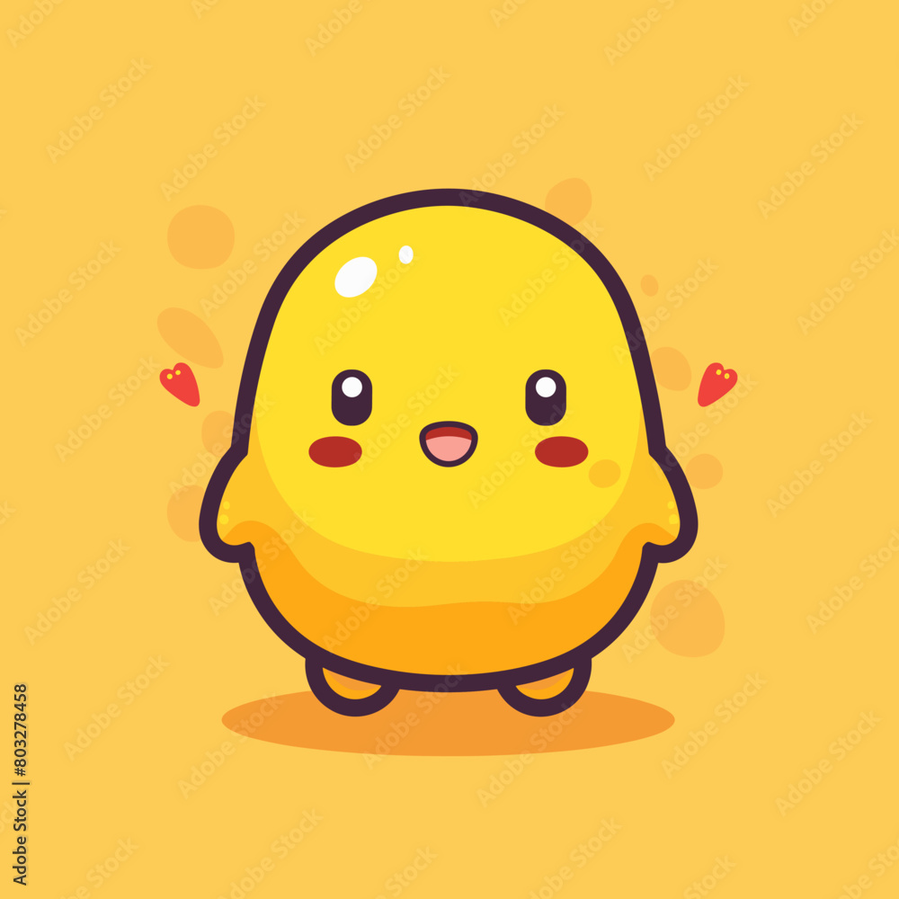 A cartoon character with a yellow body and a big smile A cartoon character with a yellow body and a big smile
