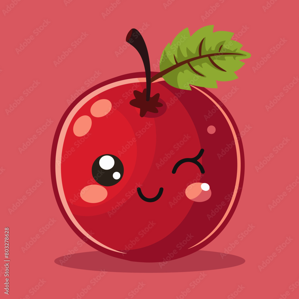 A cartoon Cranberry with a smiling face on it A cartoon Cranberry with a smiling face on it