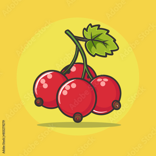 A close up of a red berry Currant bush