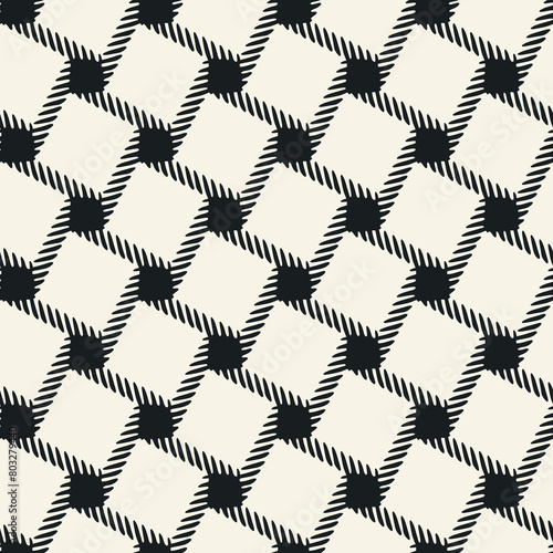 Monochrome Graphic Textured Check Pattern