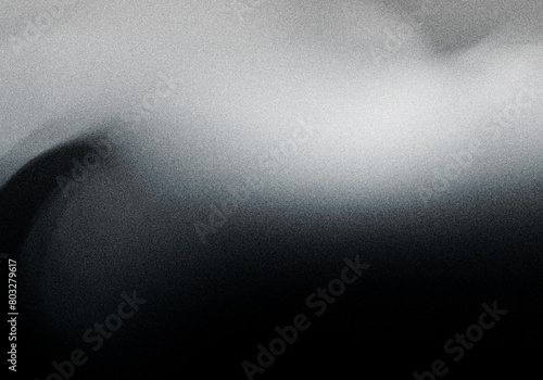 High contrast elegant black and white background with noise texture and abstract shapes photo