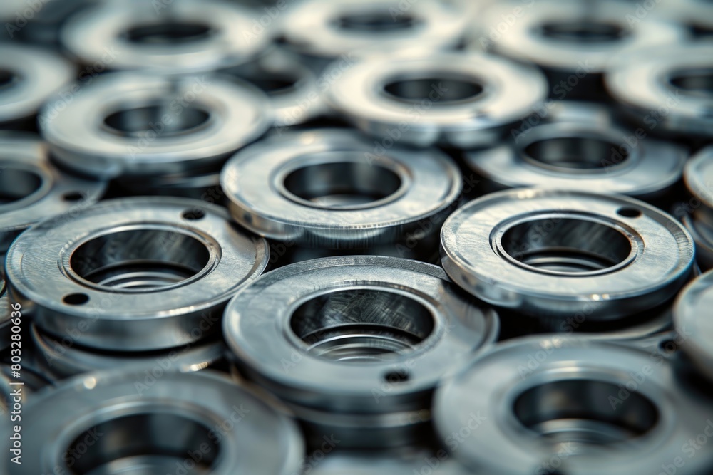A bunch of metal parts stacked together. Suitable for industrial and manufacturing concepts A bunch of metal parts stacked together. Suitable for industrial and manufacturing concepts