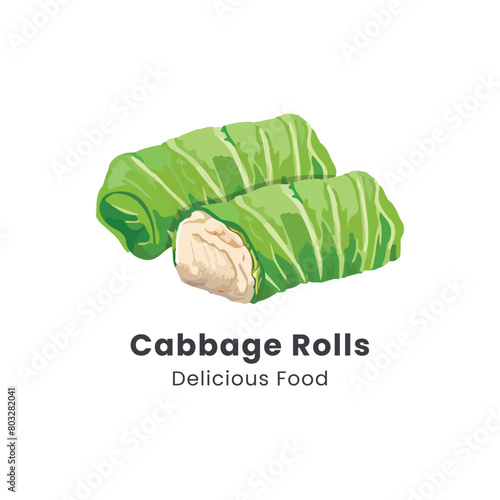 Hand drawn vector illustration of Cabbage Rolls