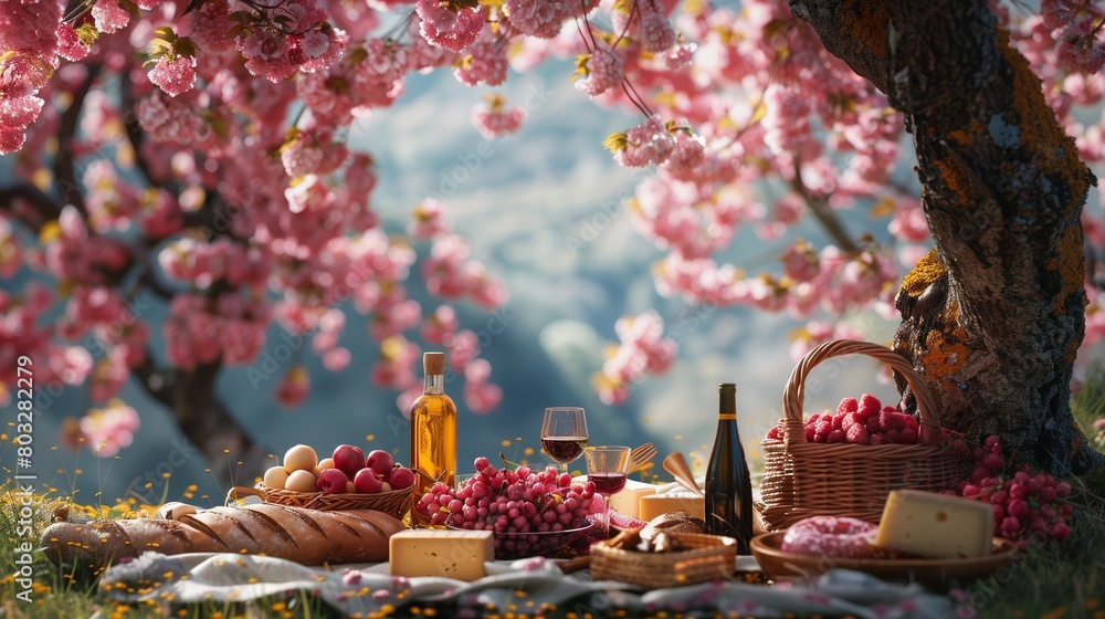 Spring Picnic Delight, generative ai Spring Picnic Delight, generative ai